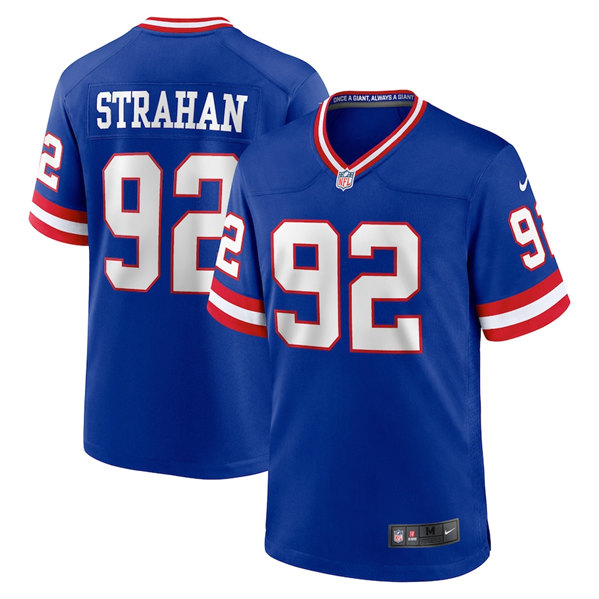 Men's New York Giants #92 Michael Strahan Royal Classic Retired Player Stitched Game Jersey Men's New York Giants #92 Michael Strahan Royal Classic Retired Player Stitched Game Jersey